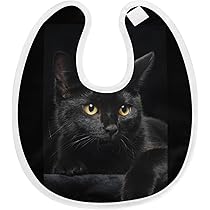 Amazon.co.jp: [KANAKO] 黒猫 ねこ 猫柄 スタイ よだれかけ ビブ