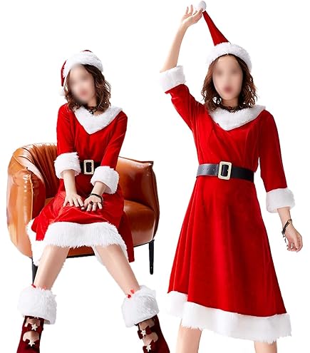 Amazon.co.jp: [JUNDOMECY] サンタ コスプレ レディース v襟 セクシー