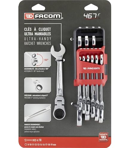 Amazon | Facom 467B.7 滑り止めコンビネーションラチェットスパナ 7mm