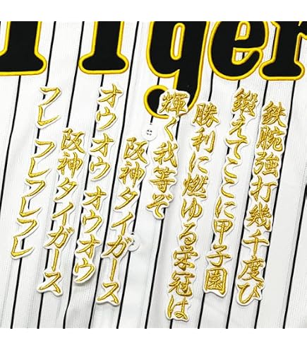 Amazon.co.jp: 阪神 タイガース 刺繍 ワッペン 六甲おろし 1 白 応援歌