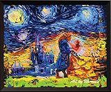 uhomate美女と野獣Beauty Beast Princess Belle Vincent van Gogh starry nightポスターホームキャンバス壁アート記念ギフトベビーギフト子供部屋