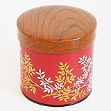 茶筒 茶缶 日本製【オシャレ で 映える茶筒/容量 150g 】南天茶筒 可愛い キャニスター ステンレス 茶葉 お茶 緑茶 紅茶 きつさこ (赤)