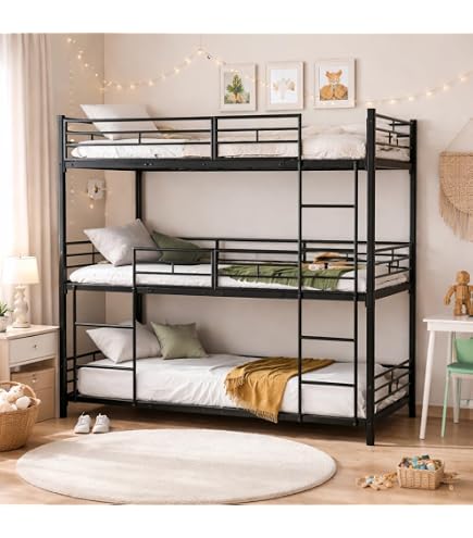 Amazon｜二段ベッド 2段ベッド シングル | スチール製 耐荷重120kg