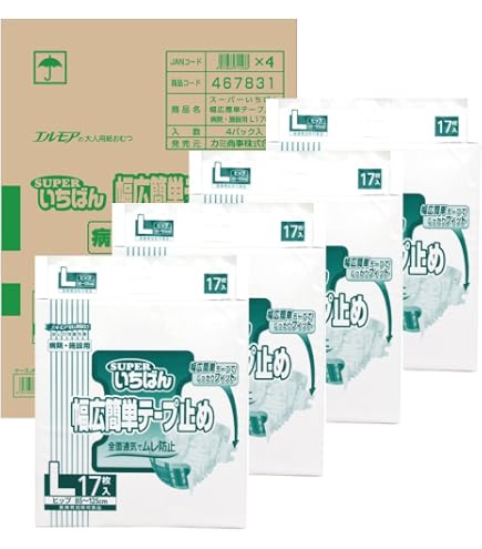 Amazon | カミ商事 エルモア スーパーいちばん 幅広簡単テープ止め L 1
