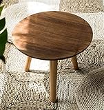 gannbarou 木製 サイドテーブル ガーデンテーブル ミニテーブル ローテーブル フロアテーブル ナイトテーブル ベッドサイドテーブル ソファサイドテーブル カフェテーブル コーヒーテーブル エンドテーブル 収納ラック 円型 おしゃれ