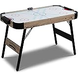 RayChee 折りたたみ式エアホッケーテーブル 48インチ 中型サイズ 屋内ホッケーテーブル スポーツゲームセット パック2個 プッシャー2個 デジタルLEDスコアボード 大人と子供向け ホームゲームルーム 簡単セットアップ