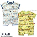(ディラッシュ) DILASH初夏'16 えびカニ柄半袖ロンパース 80 サックス