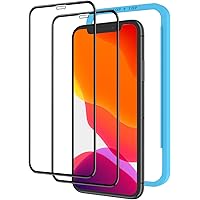 2枚セット NIMASO ガラスフィルム iPhone 11 / XR 用 全面保護 フィルム フルカバー ガイド枠付き