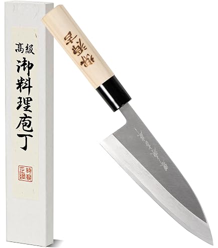 Amazon｜堺源吉 日本製 舟行 包丁 165mm 鋼 木柄 堺の包丁｜特殊包丁