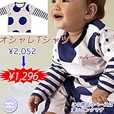 長袖 Tシャツ ベビー服 ユニセックス 男の子 ドット柄(60cm 70cm 80cm)送料込み 出産準備、新生児 お祝い プレゼント ネイビー 紺 babysoko（ベビーソーコ）ドットとボーダーの