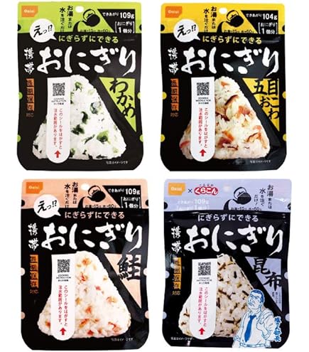 Amazon | 尾西食品 携帯おにぎり 4種類×2袋 計8袋セット わかめ・鮭