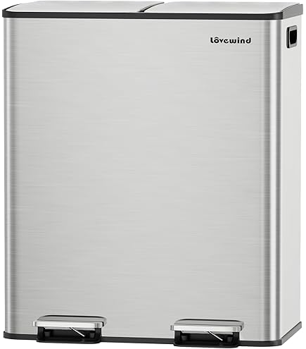 Amazon｜mVm ゴミ箱 40L 横型2分別 2×20L ダストボックス ペダル式 蓋
