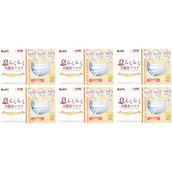 日本製　息らくらく不織布マスク　小さめサイズ　20箱セット ヨドバシ.com - アズフィット 息らくらく 日本製 不織布マスク 小さめ