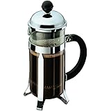 Bodum CHAMBORD French Press Coffee Maker, Stainless Steel, Glass, 12 Ounce (3 Cup) silver