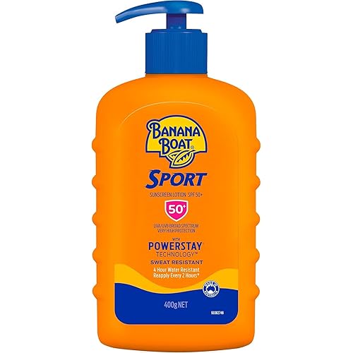 BANANA BOAT Sport Sunscreen Lotion SPF50+ 400g, UVA/UVB, Non-Greasy, Sweat Resistant, 4-Hour Water Resistant, Made in Austral