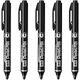 ぺんてる 油性ペン ノック式ハンディS Pentel PEN 丸芯・細字 黒 XNXS15-AP 5本