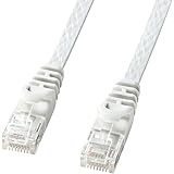 サンワサプライ LANケーブル モデム用 CAT6 フラットタイプ 1Gbps/250MHz ギガビット イーサネットケーブル RJ45コネクタ ツメ折れ防止 (5m) ホワイト LA-FL6-05W