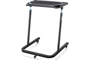 CXWXC Indoor Cycling Desk - Adjustable Height Computer Stand Non-Slip Surface - Portable Bike Trainer Fitness Desk with Locka