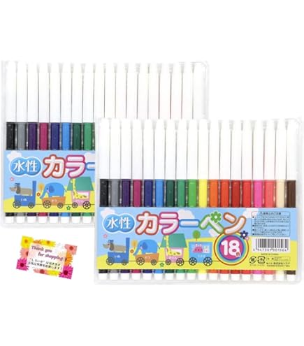 Amazon.co.jp: ぺんてる 水性ペンセット カラーツイン SCW-18 18色