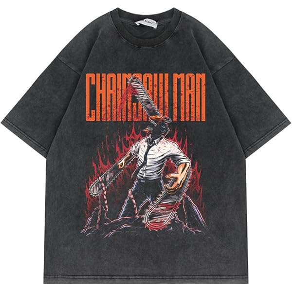 Amazon.co.jp: 海外公式 チェンソーマン Tシャツ XL 黒 アニメTシャツ