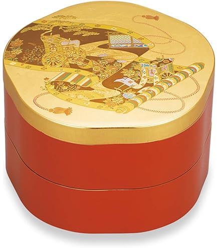 Amazon｜山中塗 朱塗 都 三段重 5.0 朱渕金塗 3865｜重箱 オンライン通販