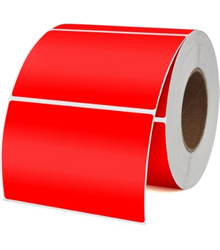 Amazon.co.jp: YIKIADA 赤 カラーラベル ロール ラベルシール
