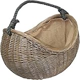 アンティークWash Rope Handledウィッカーキャリーバスケット