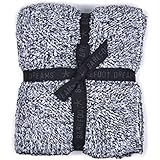 (ベアフット ドリームス)Barefoot Dreams ブランケット COZYCHIC HEATHERED THROW #603 190×137 MIDNIGHT-WHITE [並行輸入品]