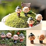 キコード おじいさんおばあさん 1個のミニディー フィギュアドール マイクロランドスケープ フェアリーガーデン ドールハウスの装飾 ランダム