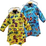 KidsForet キッズフォーレ 働く車レインコート＆収納バッグ ブルー S＝85-95cm