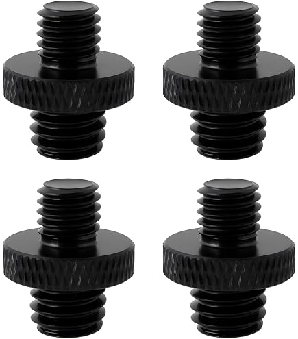 CAMVATE M8 Naar 1/4 Inch Schroefadapter (2 Stuks) – Roestvrij Staal, Met Kartelranden Voor Stevige Grip, Geschikt Voor Camera-accessoires
