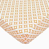 TL Care 100% Cotton Percale Fitted Crib Sheet, Orange Tweedle Tee Tile by TL Care [並行輸入品]