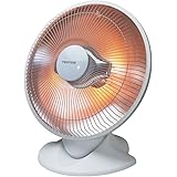 SUGGEST パラボラ型 ハロゲンヒーター 床置 速暖 軽量 上下首角度調節可能 転倒OFFスイッチ 組立不要 ホワイト リビング キッチン 洗面所 脱衣所