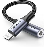 UGREEN 【MFi認証】 Lightning - 3.5 mm ライトニング イヤホンジャック 変換 iPhone イヤホン 変換アダプタ ナイロン編み 24-bitハイレゾ音質 音量調節対応 通話/音楽対応 lightning イヤホン変換 i