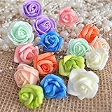 Calcifer?00pcs DIY 0.98'' Artificial Flowers Small Foam Rose Bridal Wedding Bouquets for Wedding Par