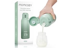 Momcozy Portable Milk Warmer for Travel – Dual Heating Modes for Breast Milk & Water, Portable Bottle Warmer with Fast Heating & Long Battery Life, 500ml Large Capacity to Meet Your All-Day Needs