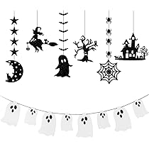 ハロウィン 飾り 装飾 ガーランド お化け スパイダー ブラック