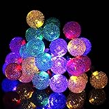 Tradeone ソーラーled イルミネーションライト ソーラー充電 気泡 6ｍ30LED ストリング クリスマス飾り 光センサー内蔵 二種類モード 自動発光 防水防雨（多彩）