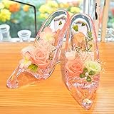 [florence du]プリザーブドフラワー ハイヒール 2足セット ピンク クリアケース付 ガラスの靴