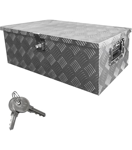 VEVOR Underbody Truck Box, 36 × 17 × 18 Pickup Opbergdoos, Heavy Duty Aluminium Diamond Plate Gereedschapskist met slot en sleutels, Waterdichte Trailer Opbergdoos met T-handvat vergrendeling voor