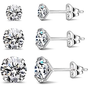 Aurora ピアス スタッド 最高級ジルコニア シルバー925 金属レルギー対応 レディース ピアス 両耳 4・5・6…