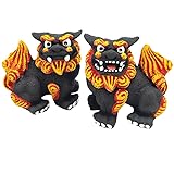 沖縄土産 シーサー 置物 ミニ 玄関 カリーシーサー (黒／座)