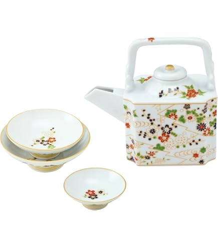 Amazon.co.jp: 日本製 屠蘇器 総朱 松竹梅 枠足 四ツ揃 会津塗り