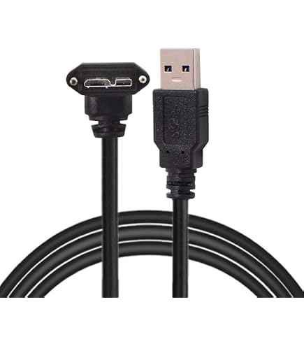 Amazon | CY USB 3.0 Aオスto Micro B左アングル90度ケーブルと