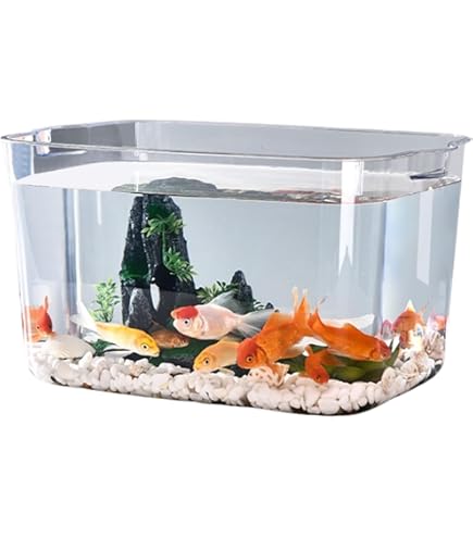 Amazon.co.jp: 金魚 水槽 アクリル 金魚鉢 プラスチック 透明 メダカの