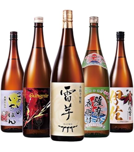 Amazon.co.jp: 夏季限定5本セット 芋焼酎 1800ml 5本 氷輪徹宵 いるか