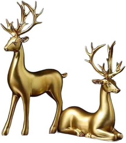 Amazon.co.jp: [dhiuebc] 動物置物 レジン シカ 置物 スタイル2