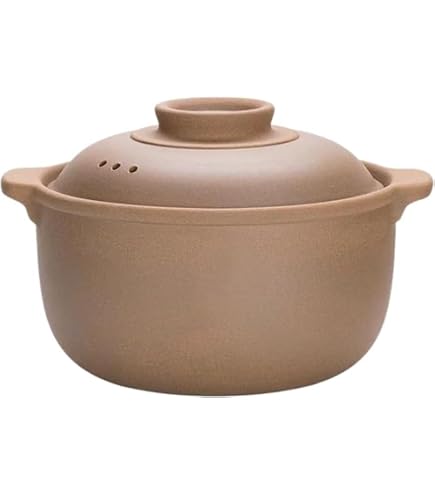 ヨモギ蒸し 壺 陶器製 中型鍋 茶色 取っ手付き ヨモギ蒸し 壺陶器製