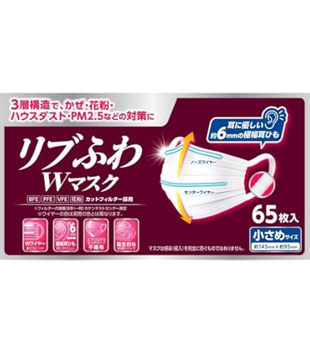 Amazon.co.jp: リブふわWマスク 小さめ 【個包装】 50枚 : 産業・研究