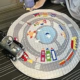 yxcsellおもちゃストレージバッグ多目的再生マット、Giant再生サーフェス、Road /車フロアマット、洗濯可能、マットとおもちゃストレージバッググレー57インチ